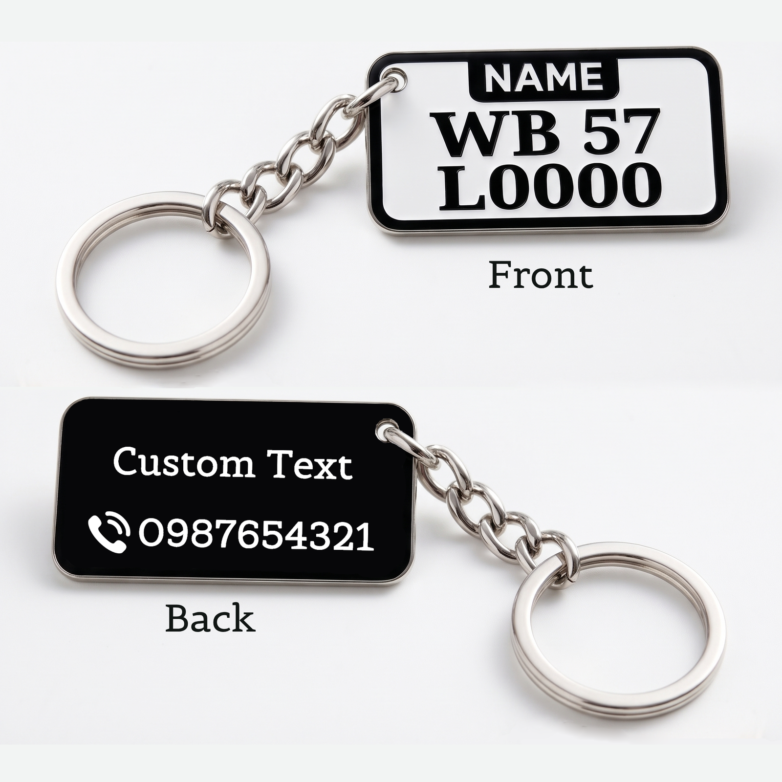 Custom 3D Printed Bike Number Plate Keychain